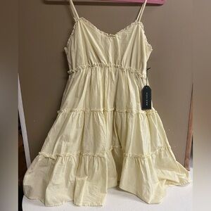 Max and Ash Butter Yellow Ruffled Dress